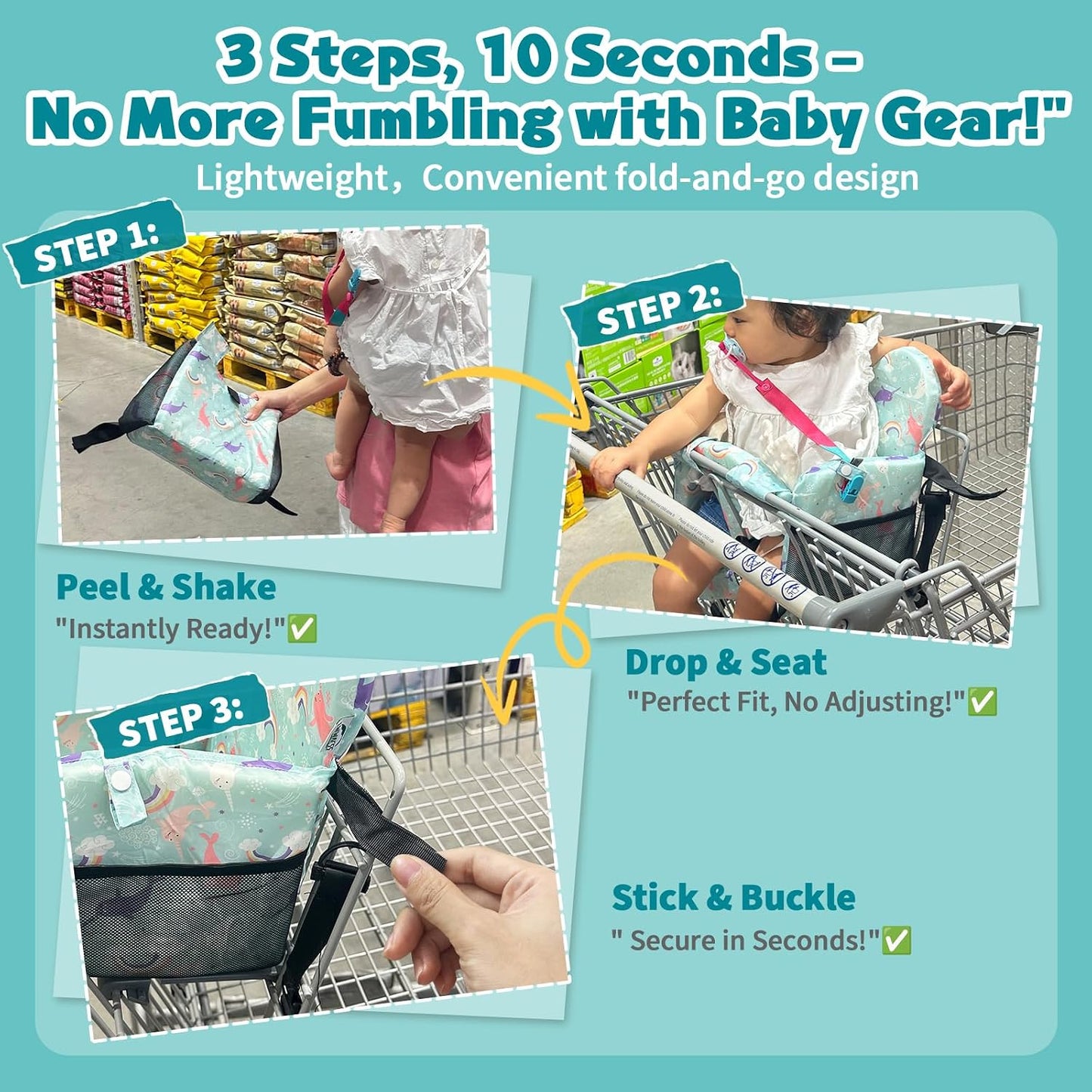 Padded Shopping Cart Cover and High Chair Protector