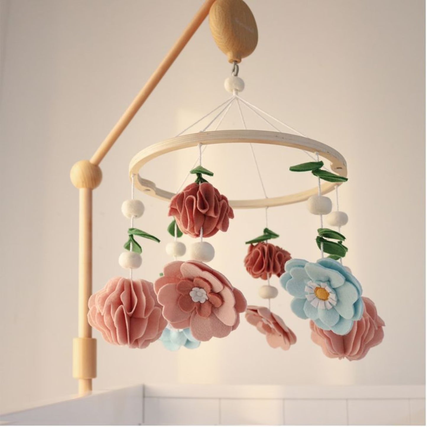 Wildflower Wooden Musical Crib Mobile