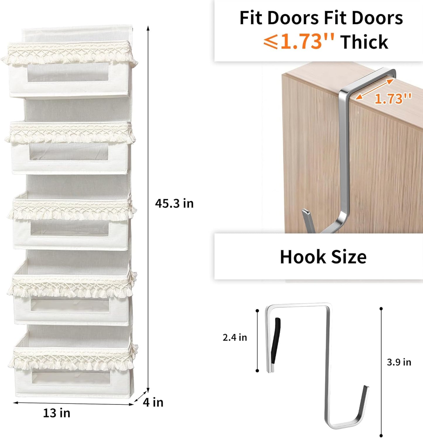 Boho 5-Tier Over-The-Door Organizer
