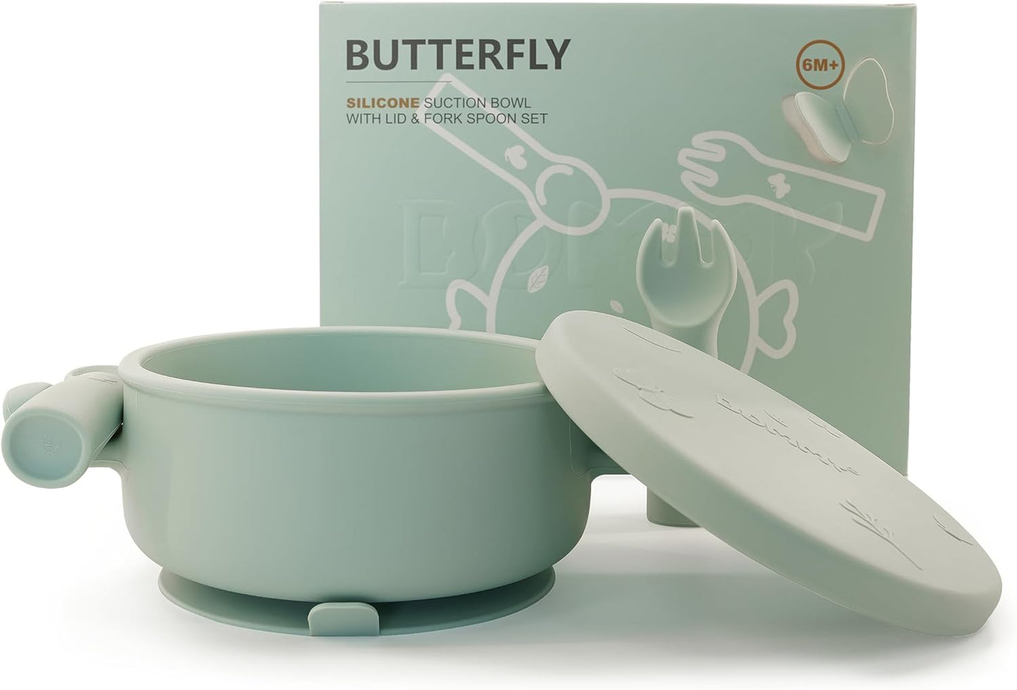 Silicone Suction Baby Bowl with Spoon & Fork