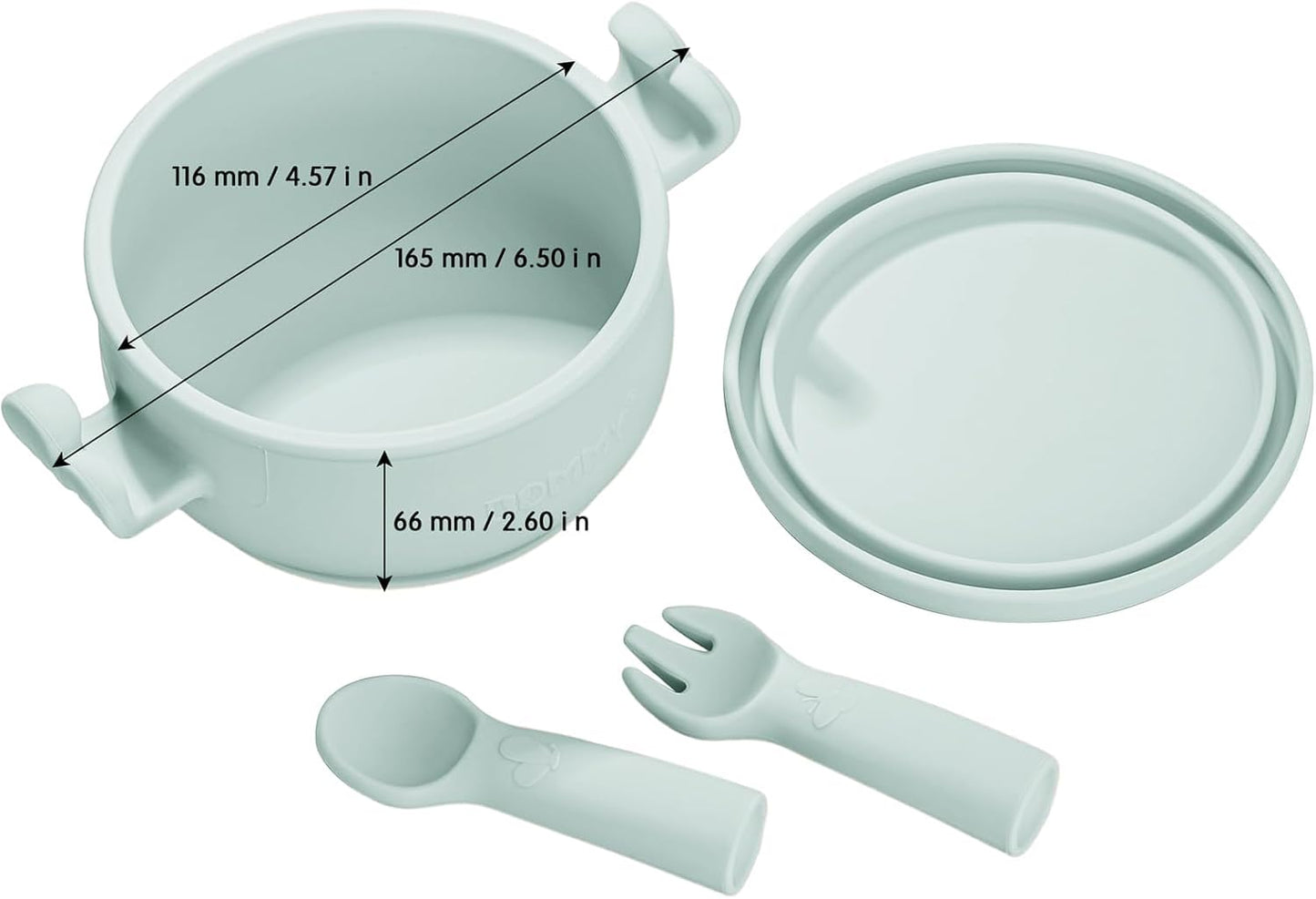 Silicone Suction Baby Bowl with Spoon & Fork