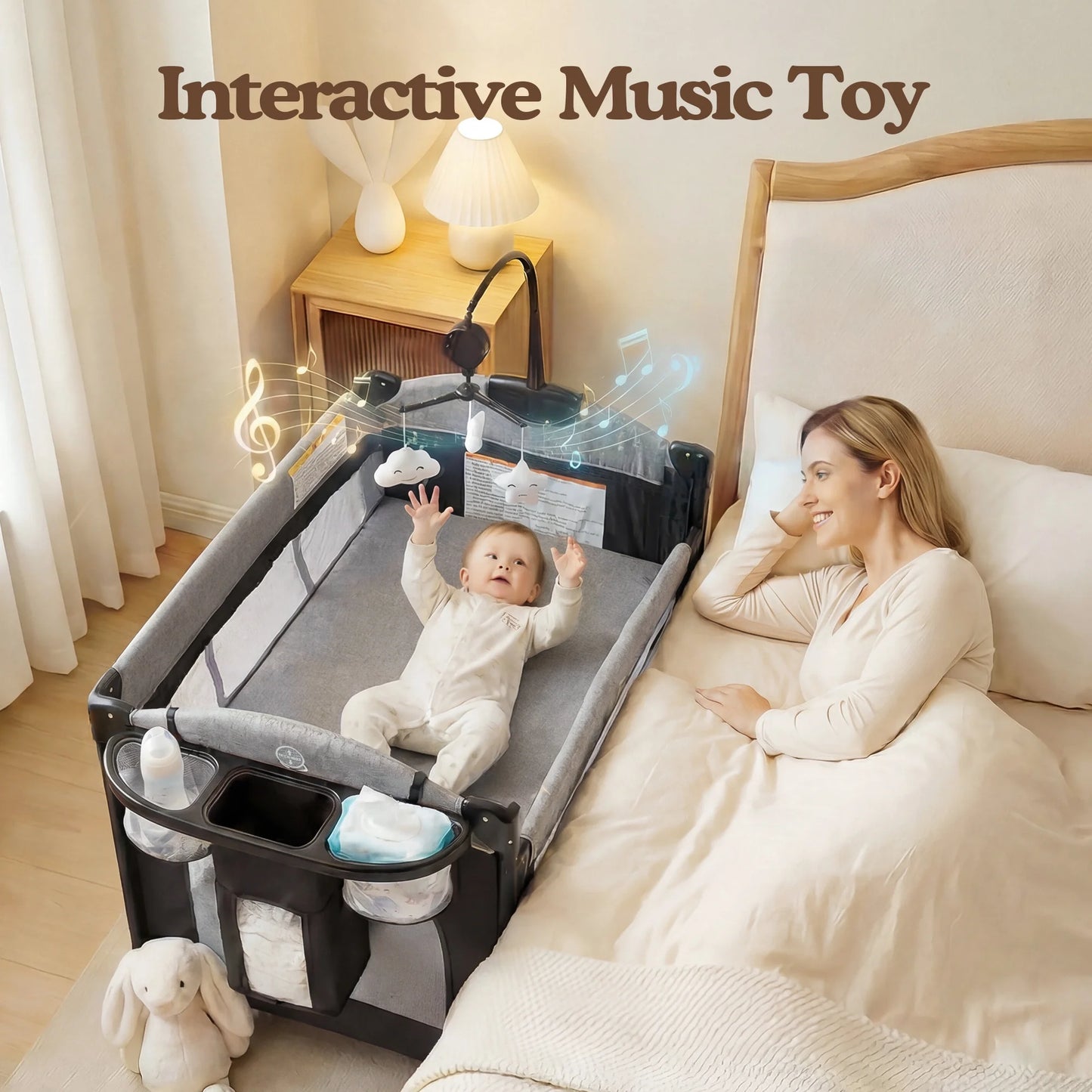 Foldable Bedside Crib Bassinet