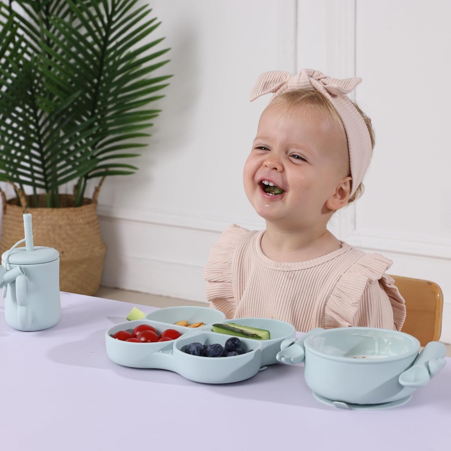 Silicone Suction Baby Bowl with Spoon & Fork