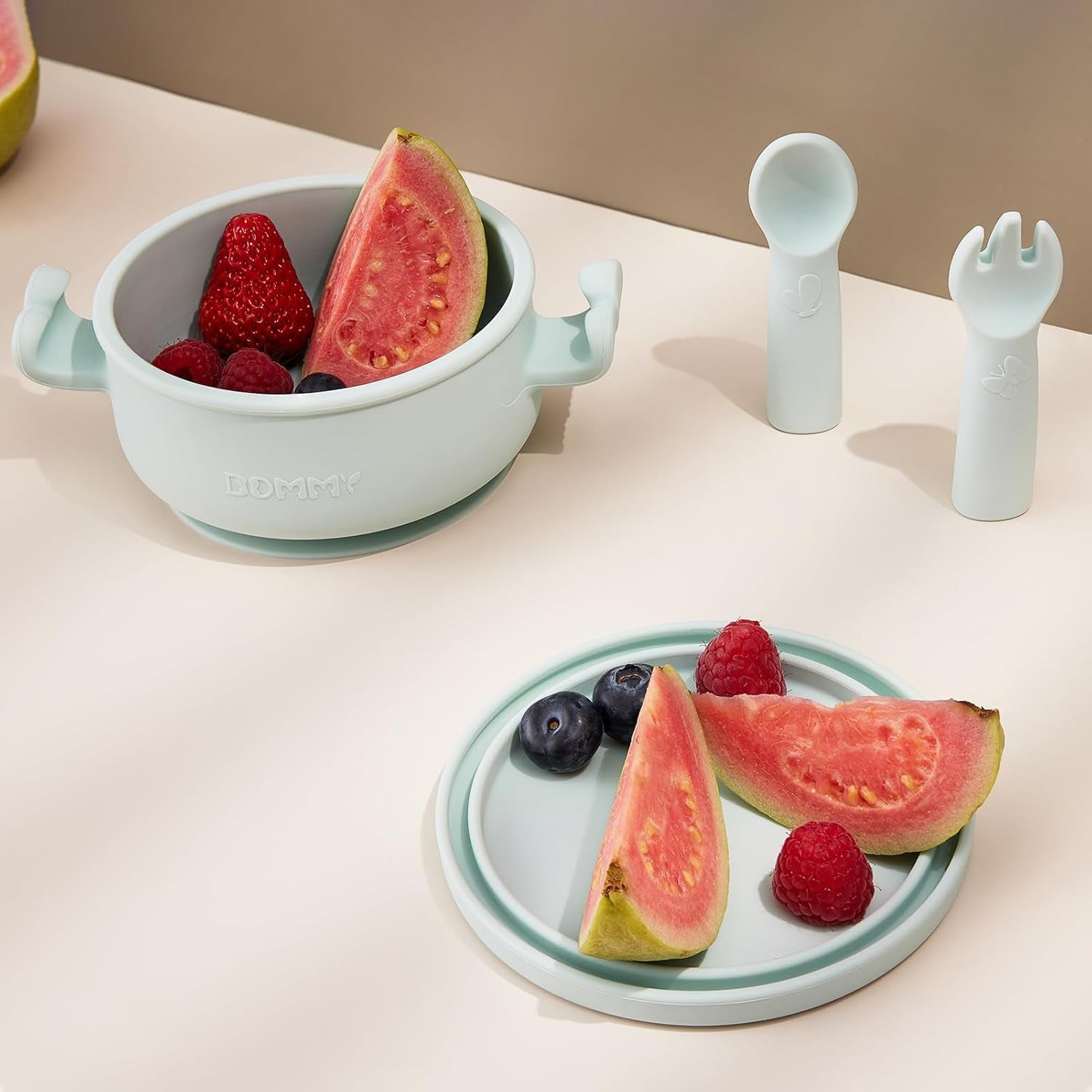 Silicone Suction Baby Bowl with Spoon & Fork