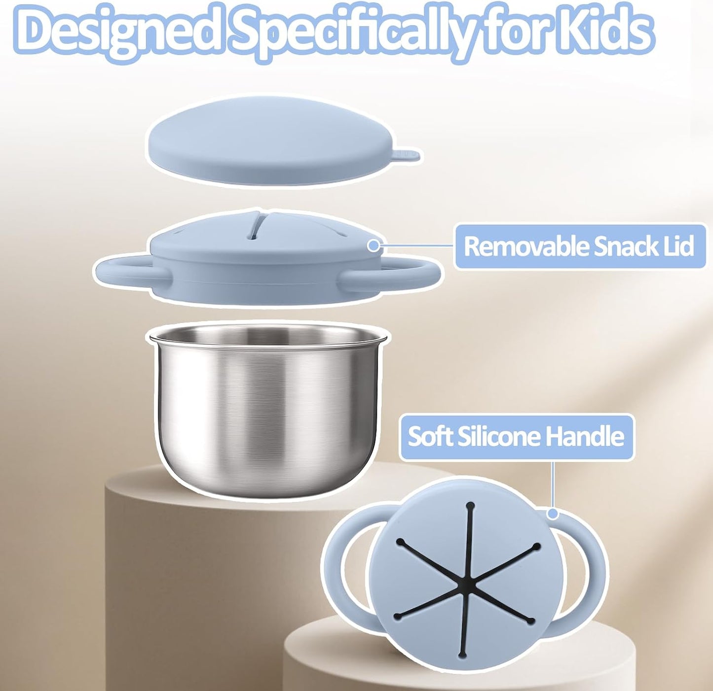 Stainless Steel Toddler Snack Cups 2-Pack