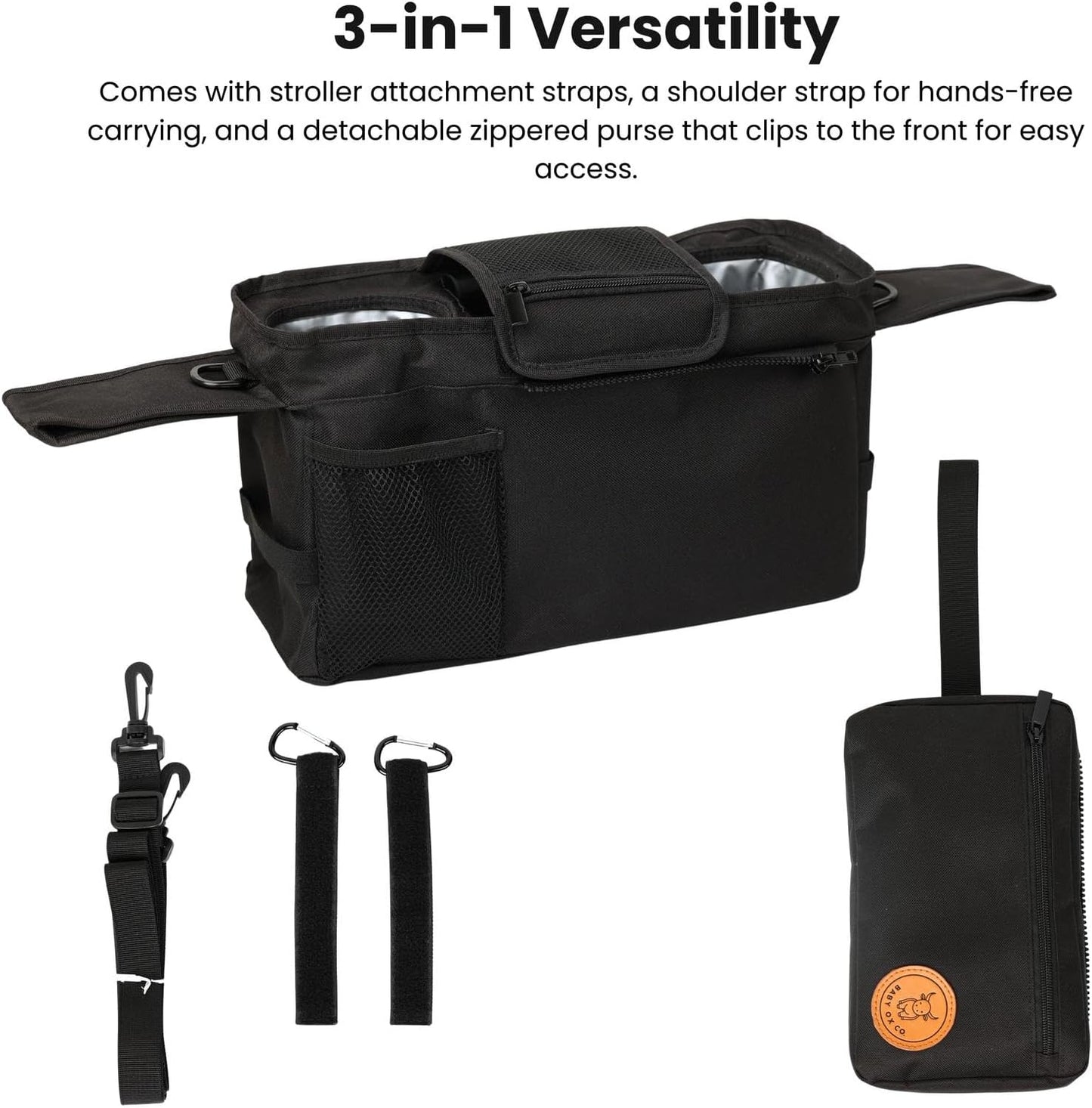 Universal Stroller Organizer with Insulated Cup Holders