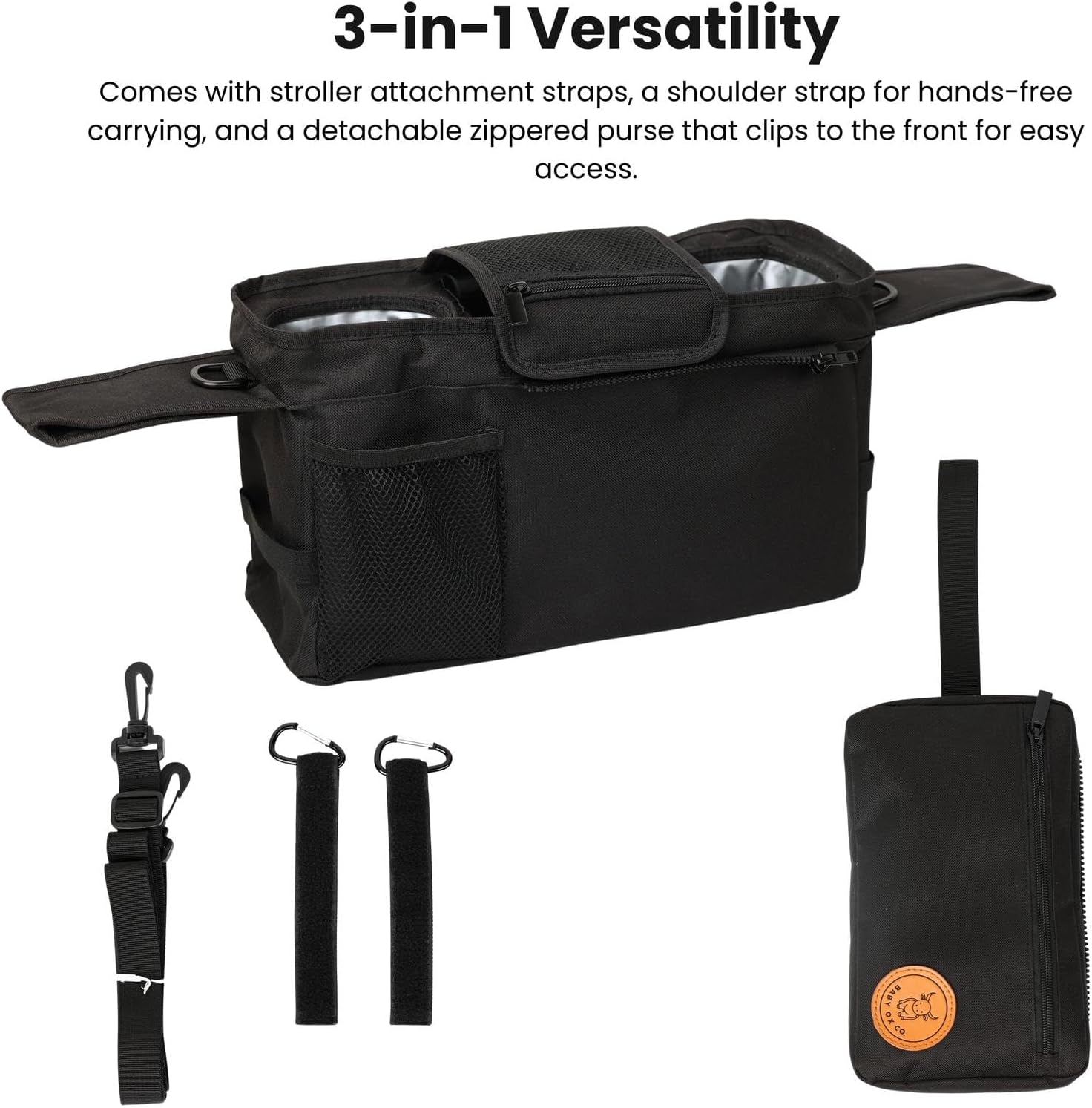 Universal Stroller Organizer with Insulated Cup Holders