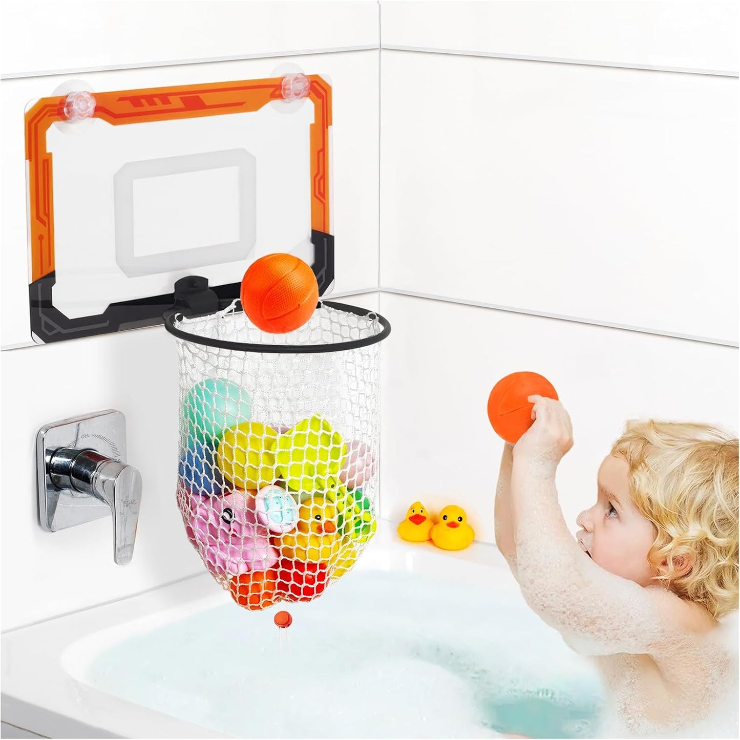 Bath Toy Storage Organizer with Suction Cups