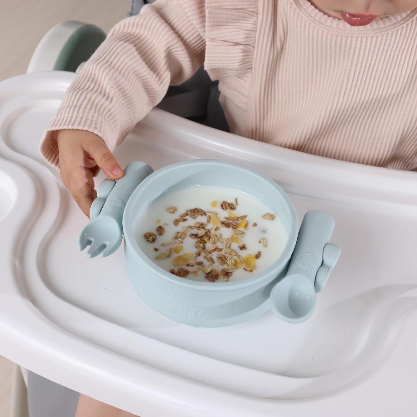 Silicone Suction Baby Bowl with Spoon & Fork