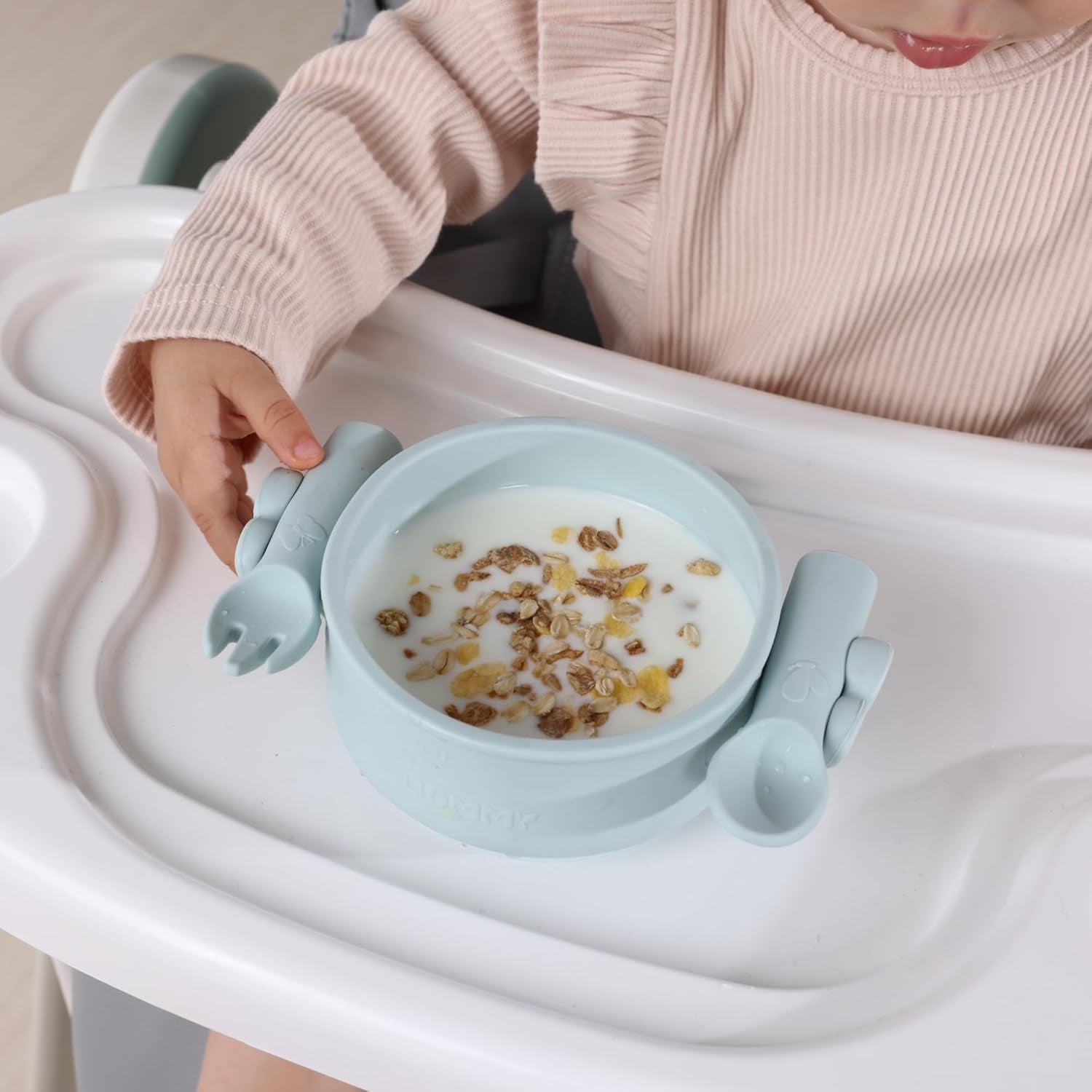 Silicone Suction Baby Bowl with Spoon & Fork