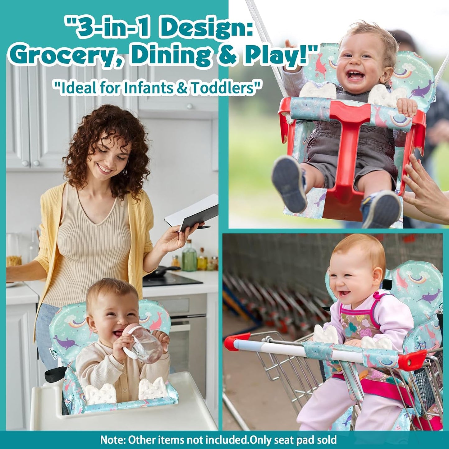 Padded Shopping Cart Cover and High Chair Protector