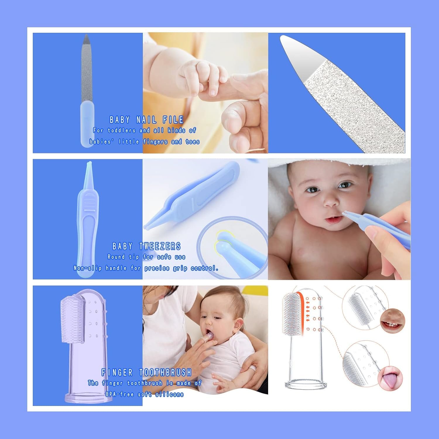 Baby Grooming Kit 10-In-1 (Blue)