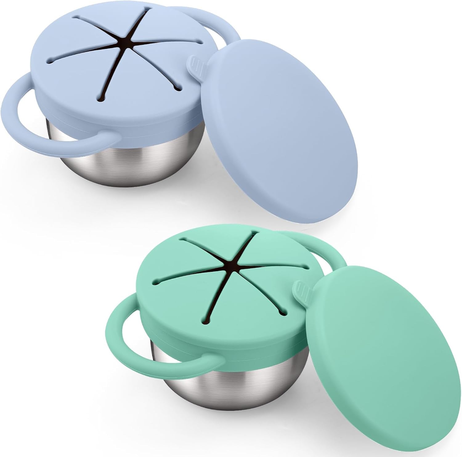Stainless Steel Toddler Snack Cups 2-Pack