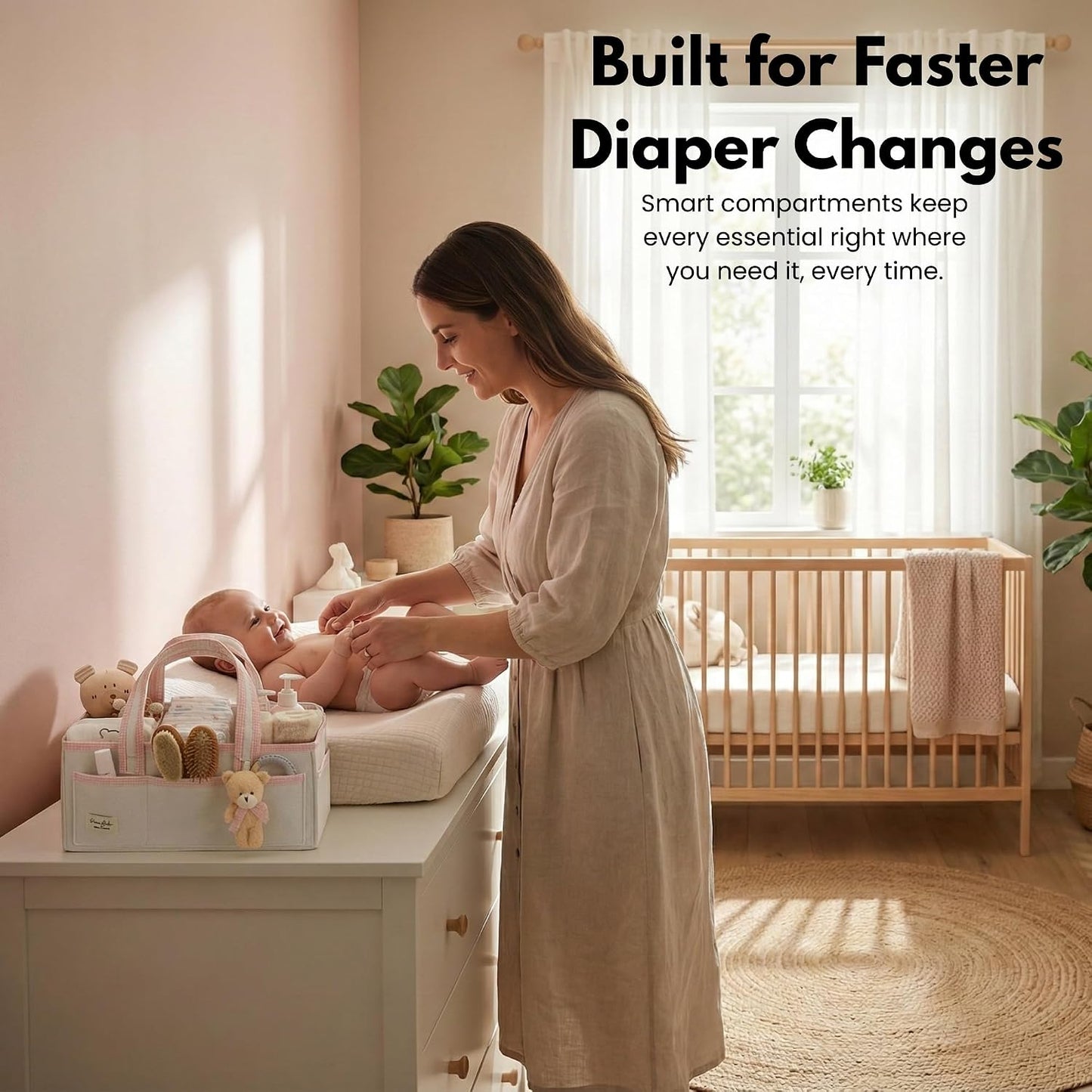 Felt Diaper Caddy Organizer