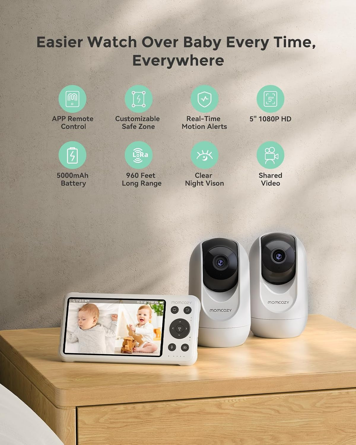 Smart Wifi Baby Monitor with Camera and Audio