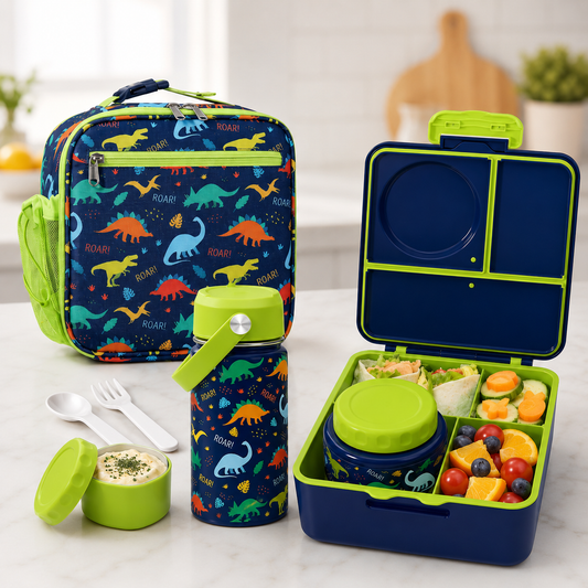 Complete Kids Bento Lunch Set (Insulated & Leak-Proof)