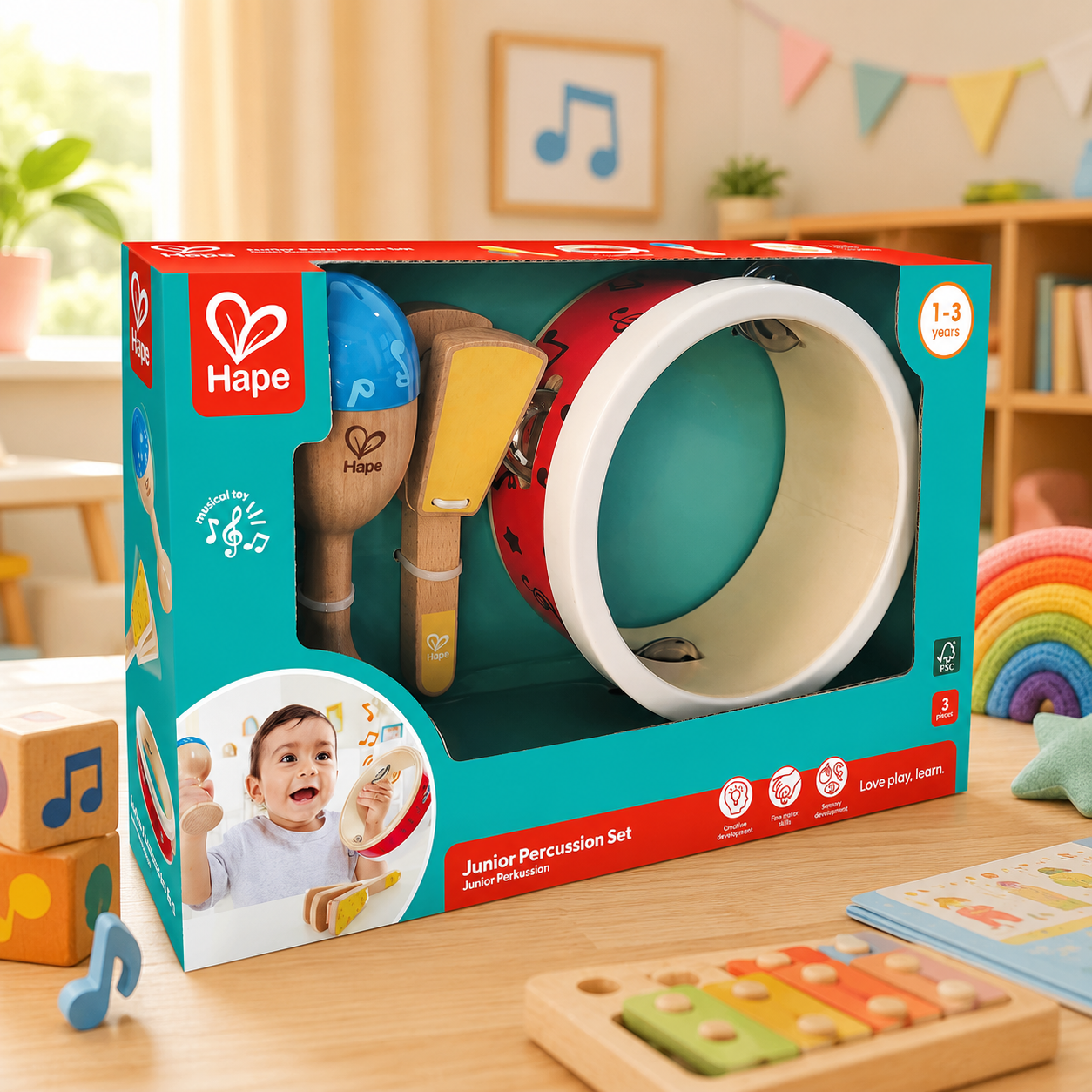 Junior Percussion Set – Wooden Musical Rhythm Toy