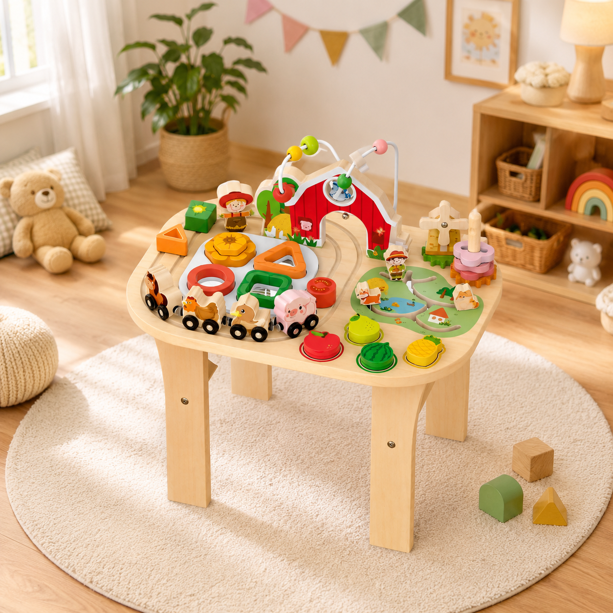 9-in-1 Montessori Wooden Activity Table – The Ultimate Learning Station