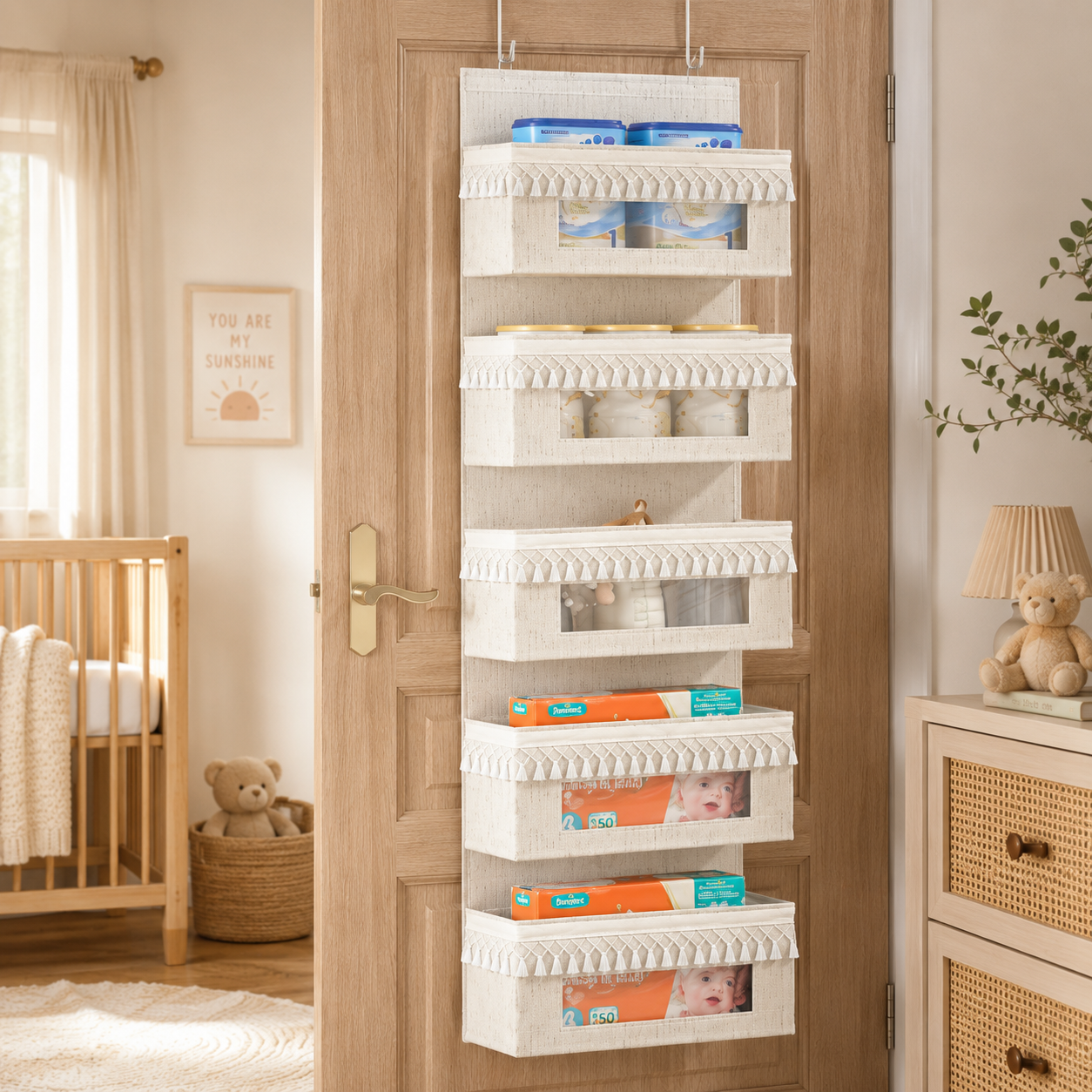 Boho 5-Tier Over-The-Door Storage Organizer