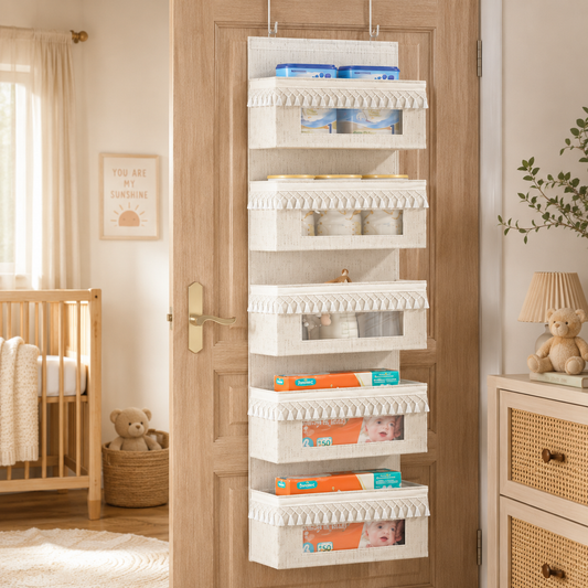 Boho 5-Tier Over-The-Door Storage Organizer