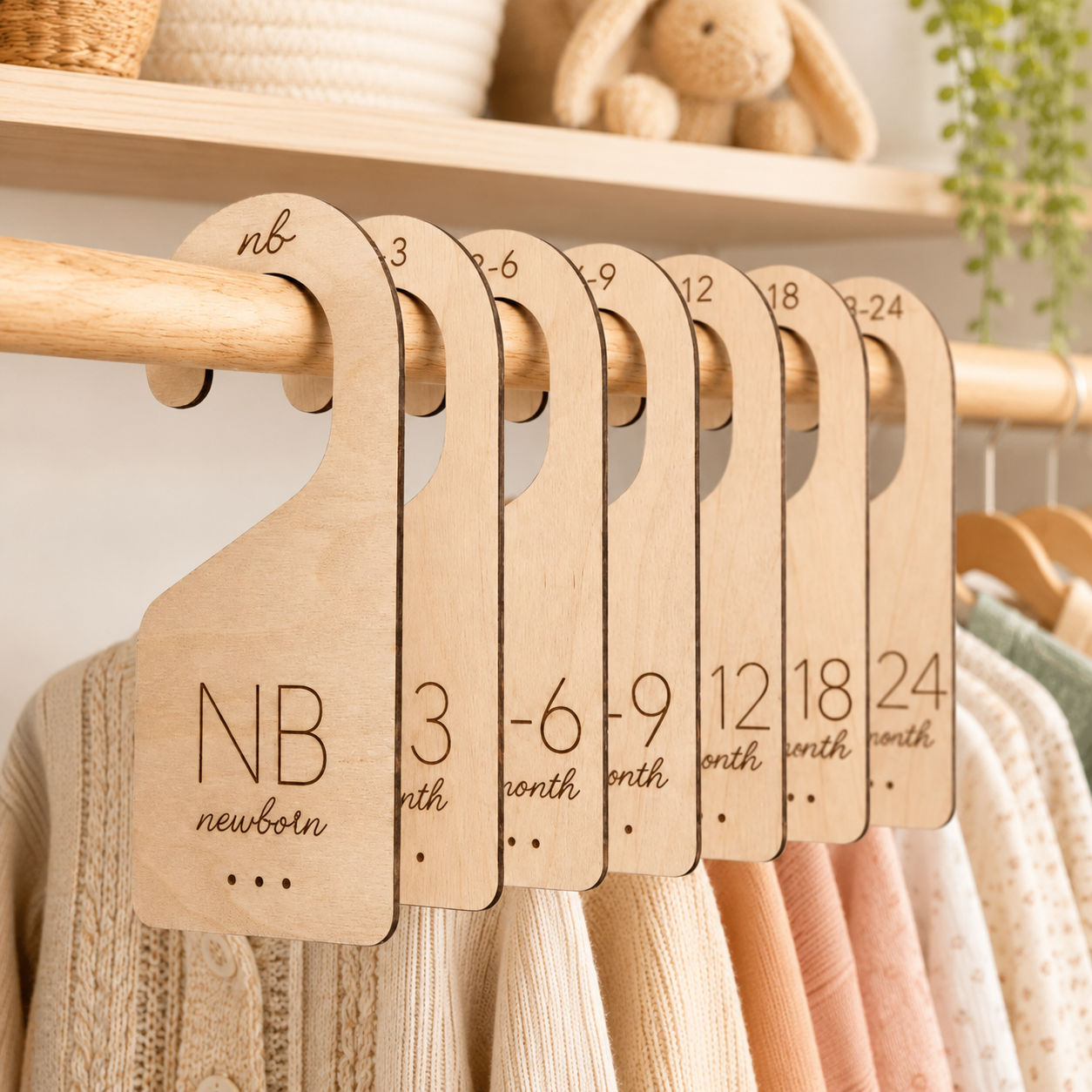 Wooden Baby Closet Dividers – Nursery Organization Set