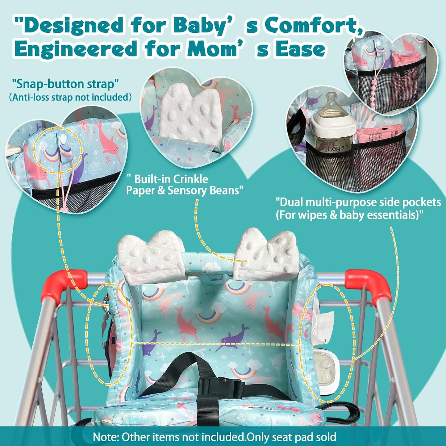 Padded Shopping Cart Cover and High Chair Protector