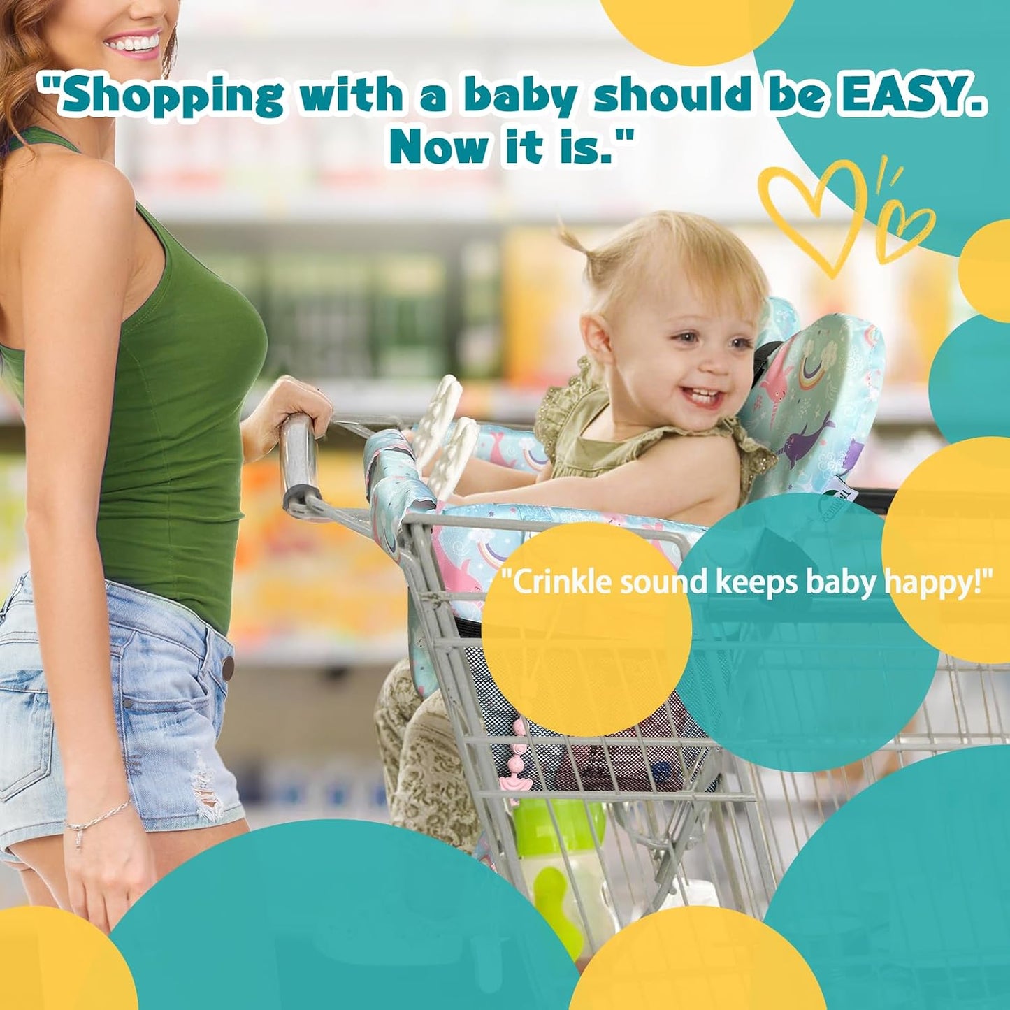 Padded Shopping Cart Cover and High Chair Protector