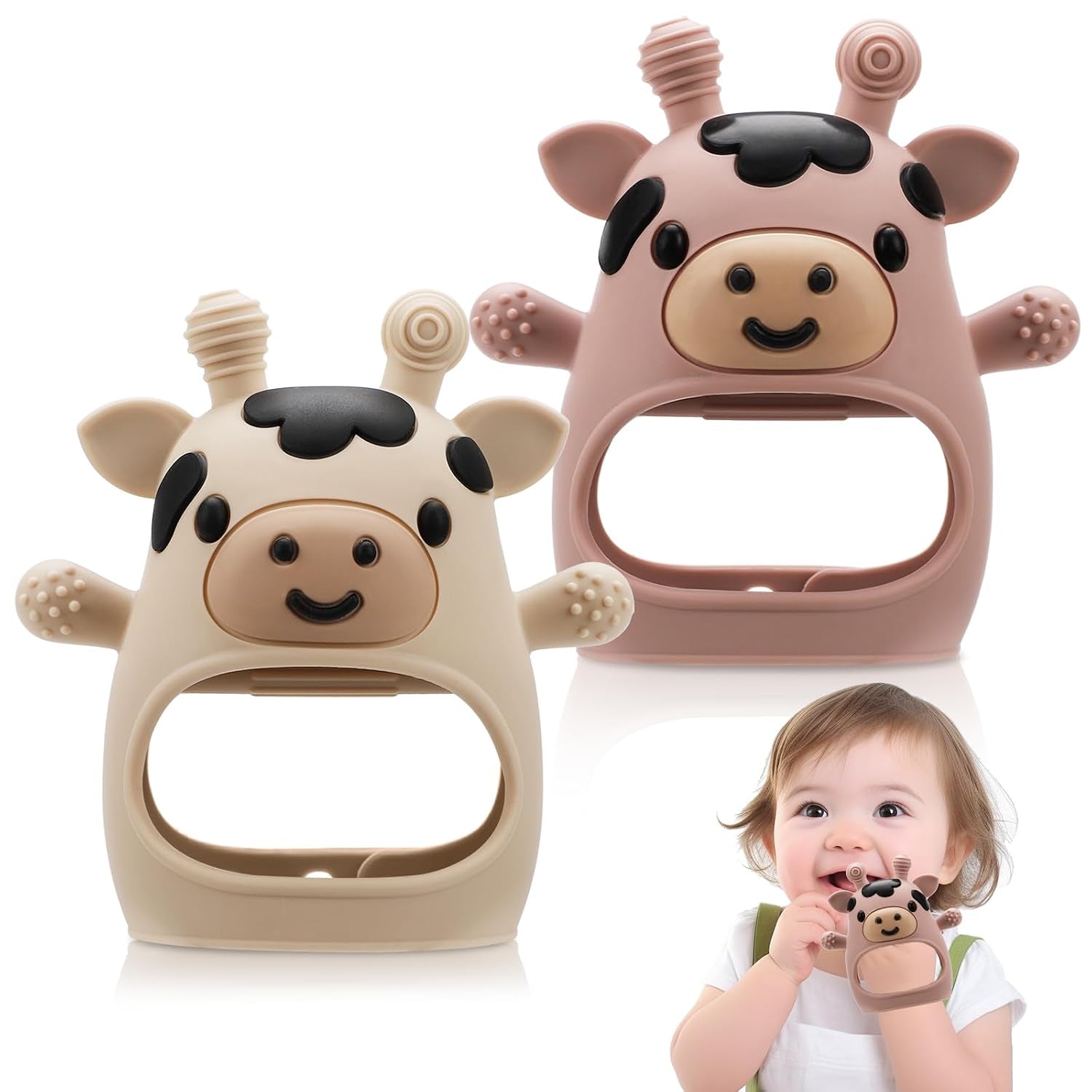 2-Pack Silicone Teething Mitten