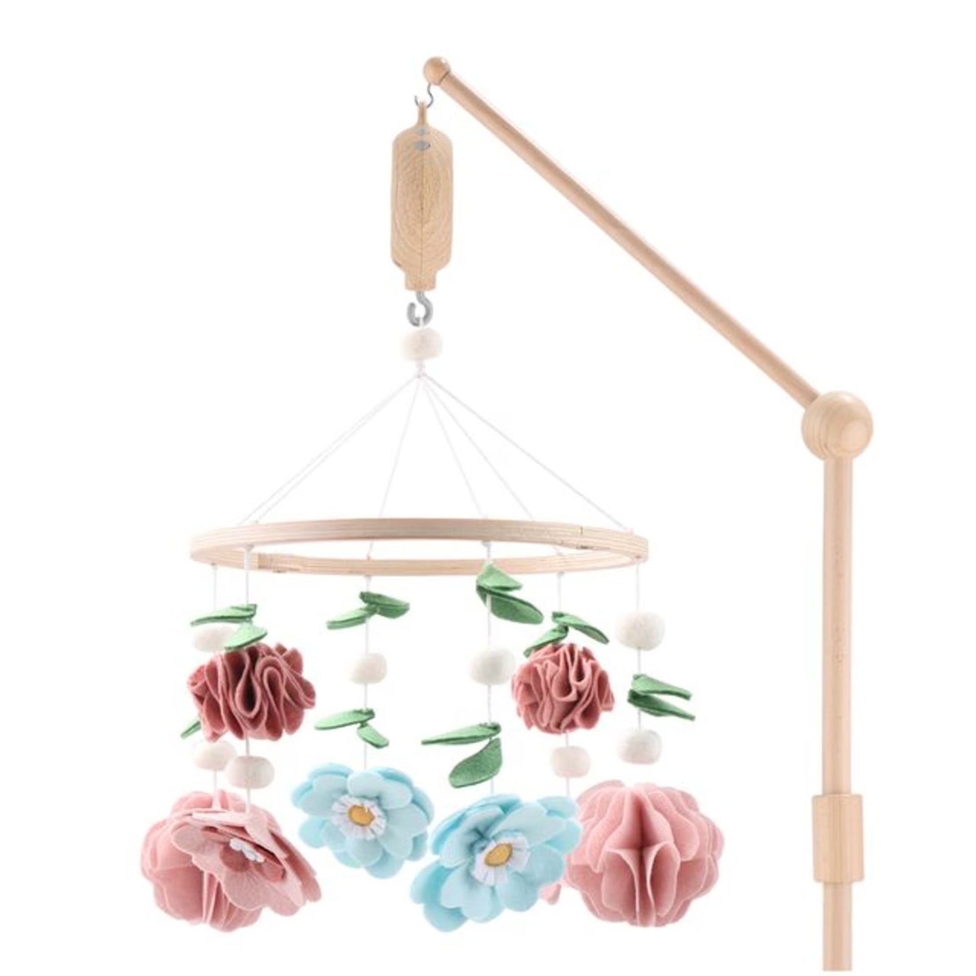 Wildflower Wooden Musical Crib Mobile