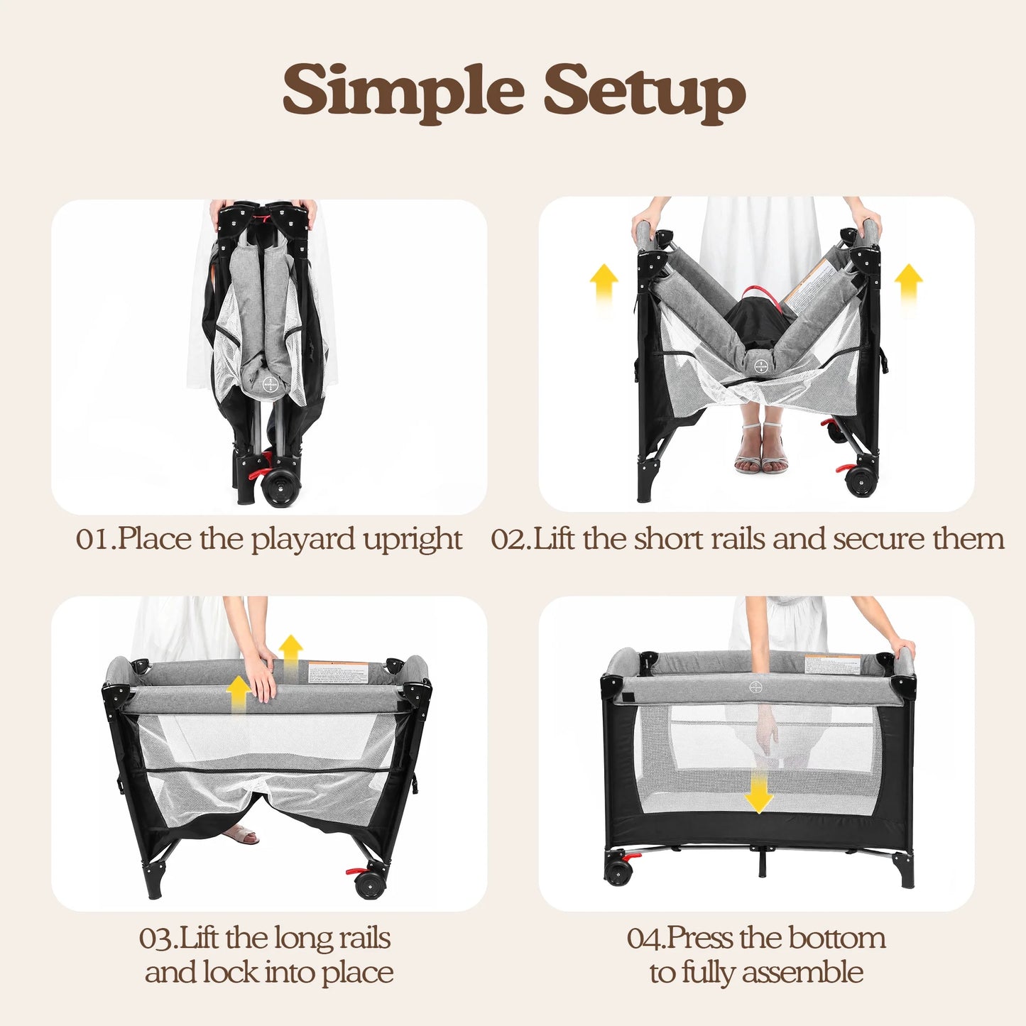Foldable Bedside Crib Bassinet