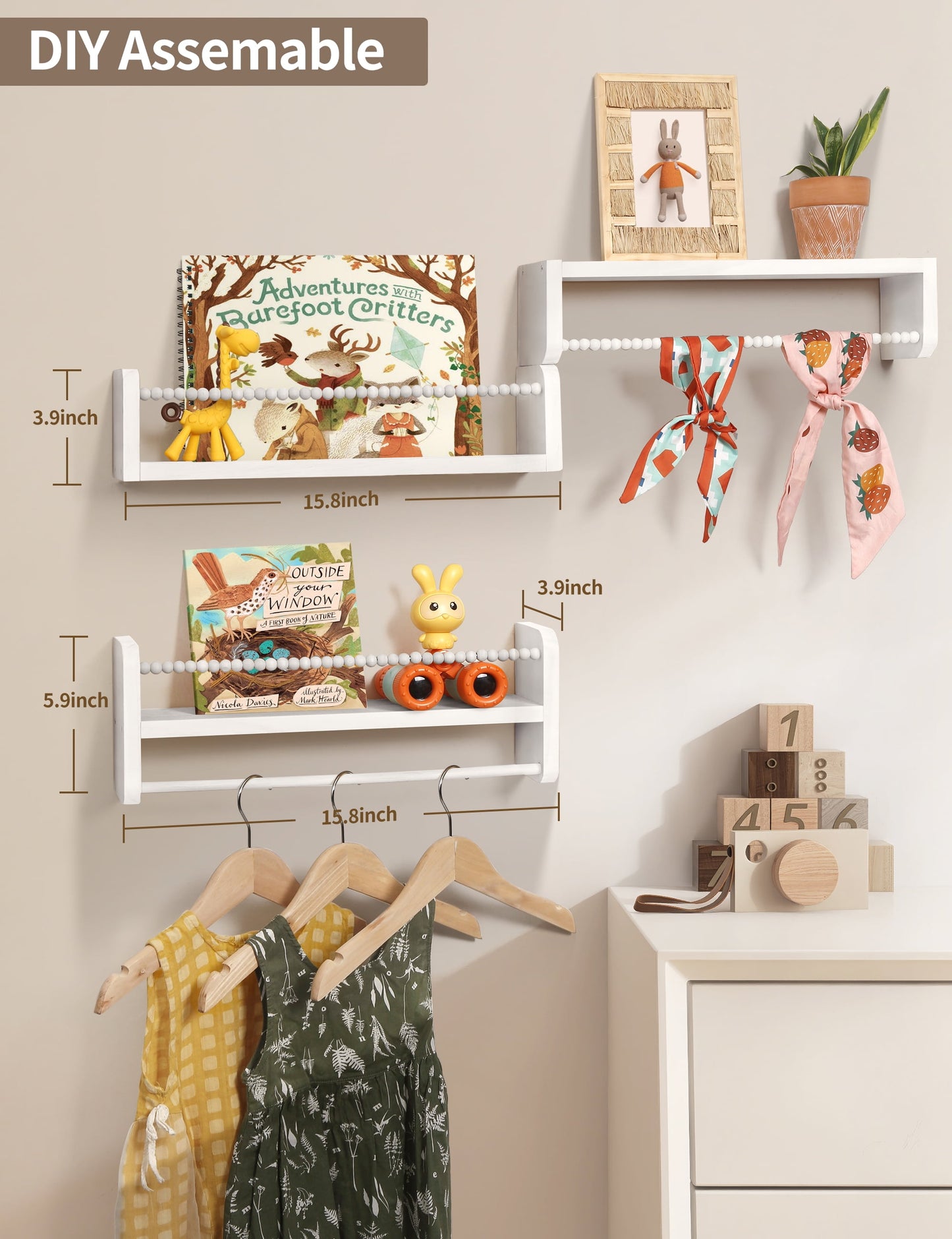 Nursery Floating Shelves Set of 3