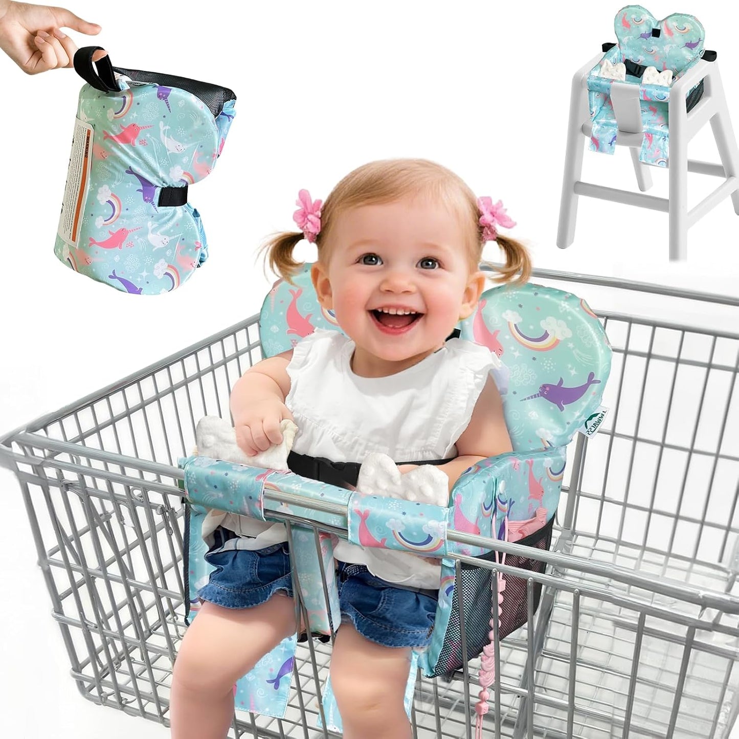 Padded Shopping Cart Cover and High Chair Protector