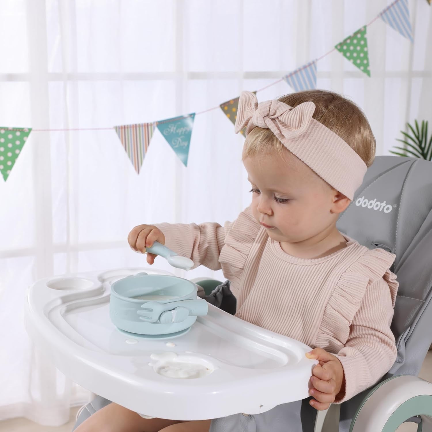 Silicone Suction Baby Bowl with Spoon & Fork