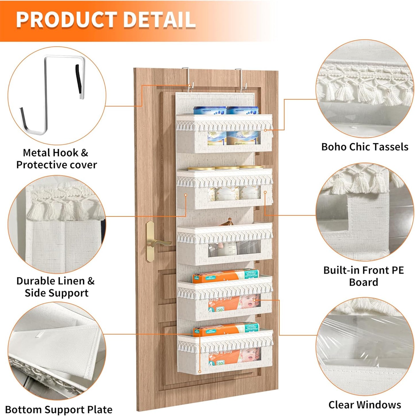 Boho 5-Tier Over-The-Door Organizer