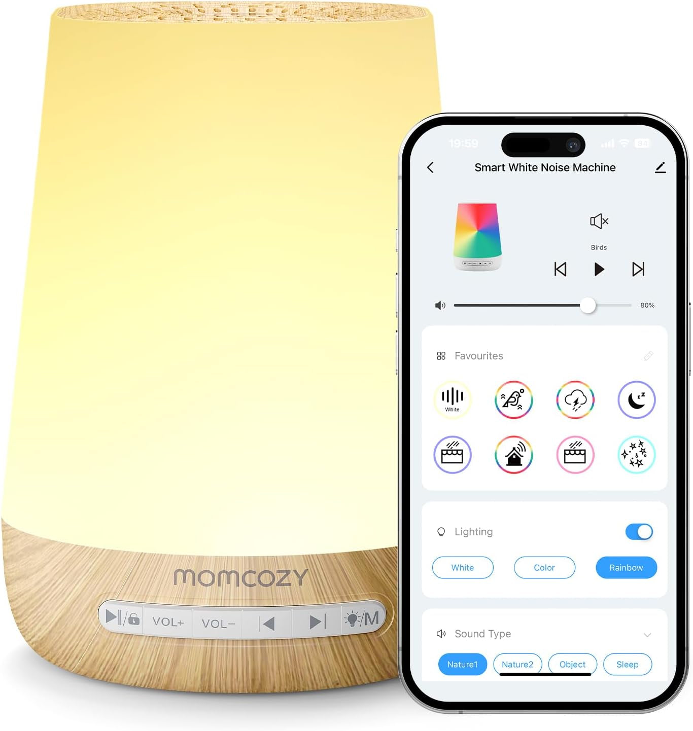 Smart White Noise Machine App Control