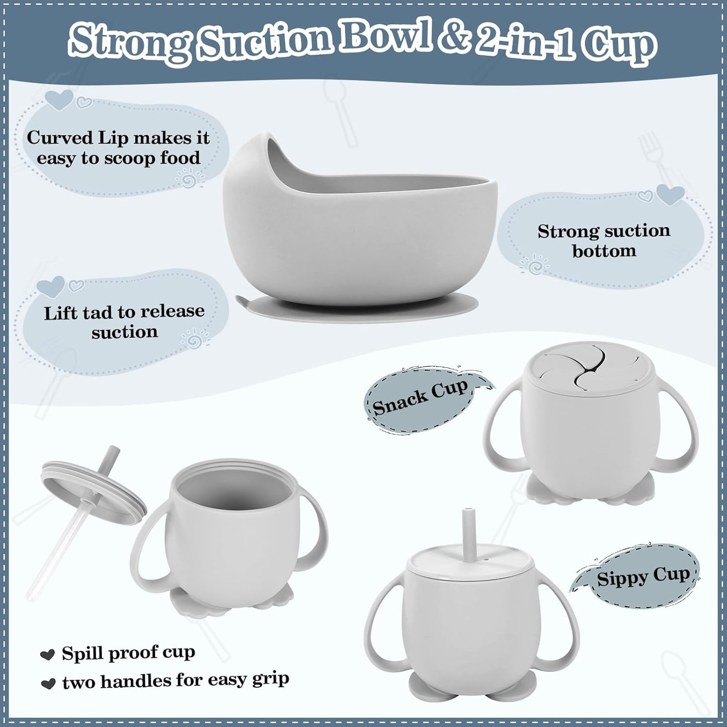 Silicone Baby Feeding Set 10 Pcs