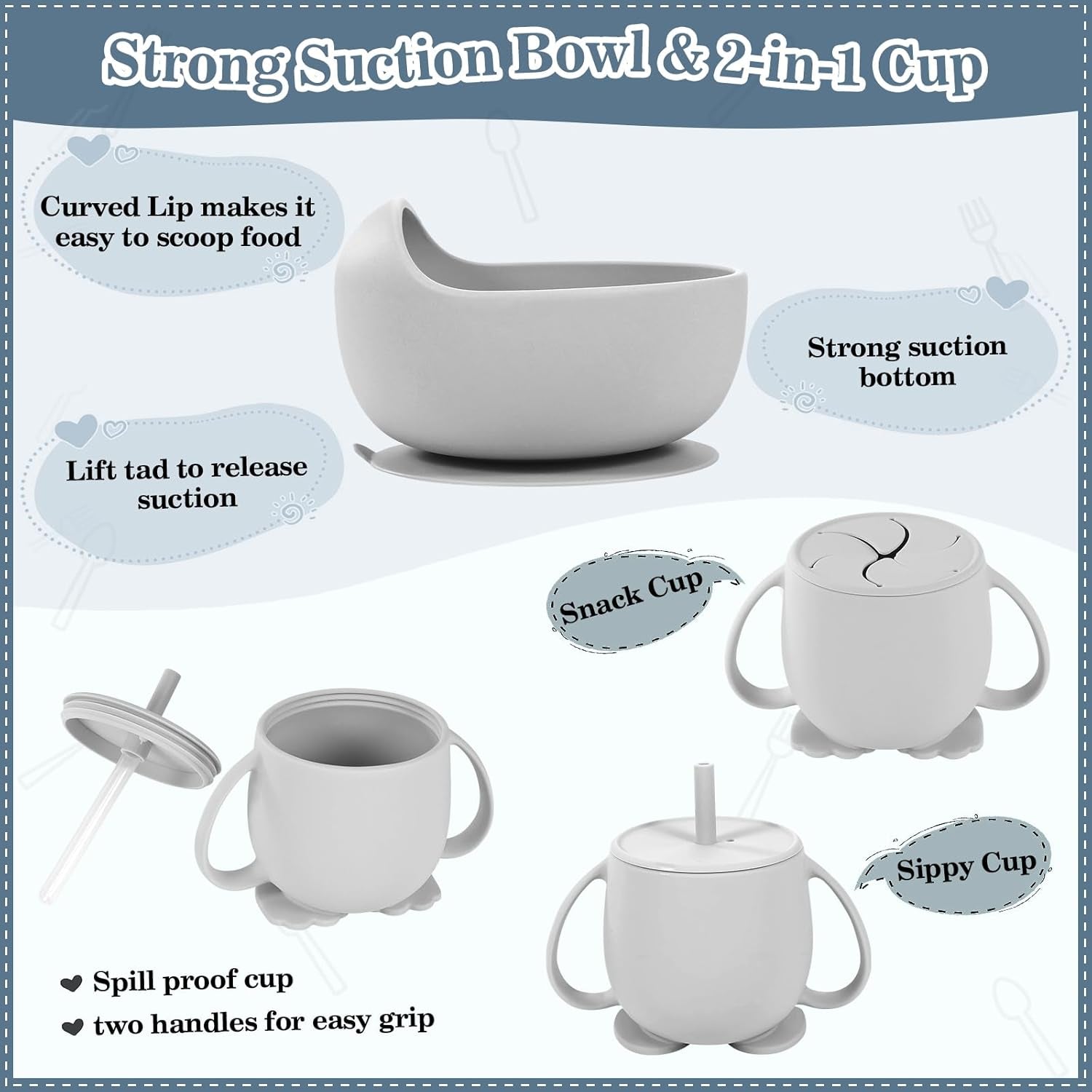 Silicone Baby Feeding Set 10 Pcs