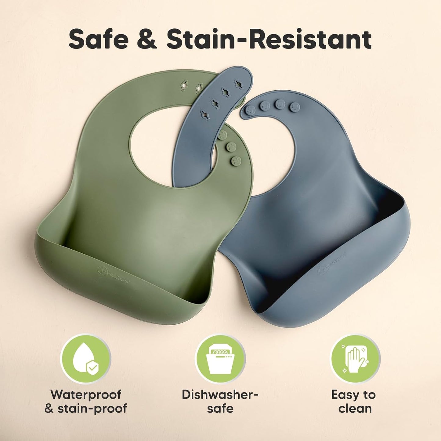 2-Pack Silicone Bibs