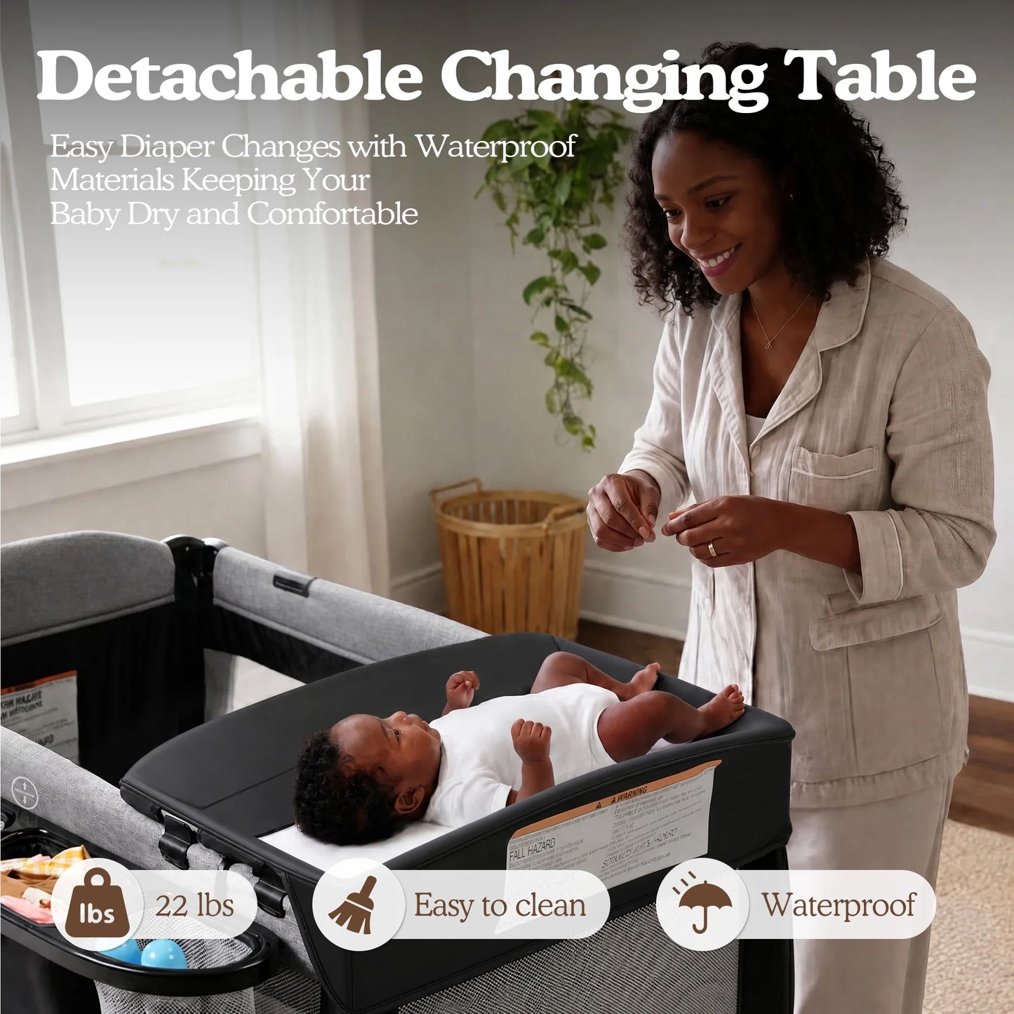 Foldable Bedside Crib Bassinet